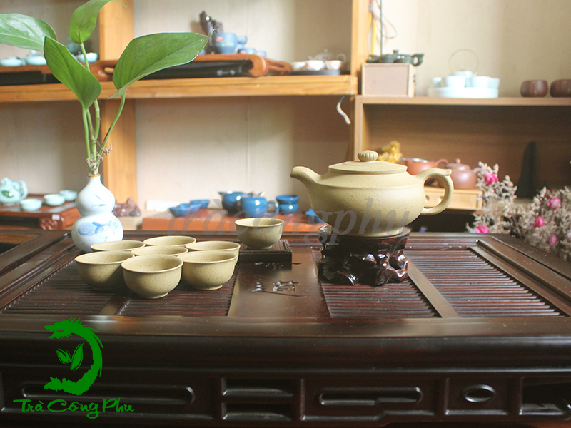 Bộ ấm chén tử sa đoàn sa kính ngõa